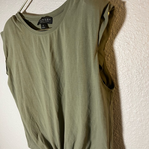 Laundry by Shelli Segal Womens Olive  Green Blouse Size M Tie Front Top - Picture 2 of 10
